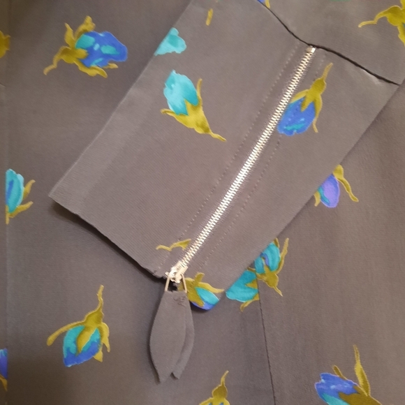 Runway REBECCA TAYLOR Silk Floral Puff Zipper Cuff Sheath Graphic Mini Dress 2 - Picture 7 of 11